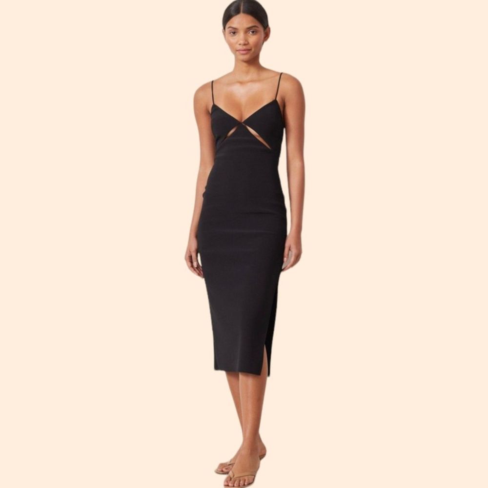 Bec Bridge Cut Out Midi Dress Black